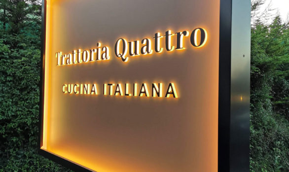 Enseigne lumineuse à Valbonne pour Trattoria Quattro
